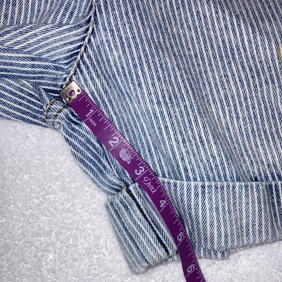 Vintage jordache acid washed distressed high waisted engineer stripe shorts 9/10 - Picture 7 of 9